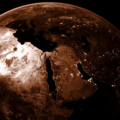 Globo tereste em preto e branco